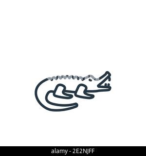 Australian Alligator Umriss Vektor-Symbol. Dünne Linie schwarz australian Alligator Symbol, flache Vektor einfache Element Illustration von editierbaren Kultur con Stock Vektor