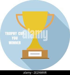 Pokal im Kreis. Einfaches Gewinnsymbol. Vektorsymbol Stock Vektor