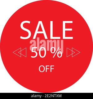 50 Off-Sale-Werbeaktion flache Abzeichen Grafik. Sale Black Friday. Eps10 Stock Vektor