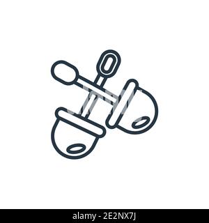 Zwei Schaufeln umreißen Vektor-Symbol. Dünne Linie schwarz zwei Schaufeln Symbol, flache Vektor einfache Element Illustration aus editierbaren Konstruktionskonzept isoliert Stock Vektor