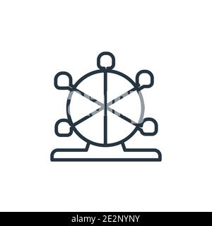 Vektorsymbol für die Kontur des Riesenrads. Dünne Linie schwarz Ferris Rad Symbol, flache Vektor einfache Element Illustration von editierbaren Entertainment-Konzept isola Stock Vektor