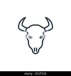 Schädel eines Stiers Umriss Vektor-Symbol. Dünne Linie schwarzer Schädel eines Stiers Symbol, flache Vektor einfache Element Illustration aus editierbaren Kultur Konzept isola Stock Vektor