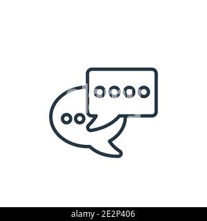 Vektorsymbol für den Chat-Blasenumriss. Dünne Linie schwarz Chat Blase Symbol, flache Vektor einfache Element Illustration von editierbaren Kommunikationskonzept zu isolieren Stock Vektor