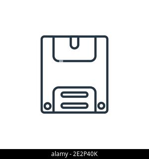 Vektorsymbol für die Gliederung der Diskette. Dünne Linie schwarze Diskette Symbol, flache Vektor einfache Element Illustration von editierbaren elektronischen Sachen füllen Konzept Stock Vektor