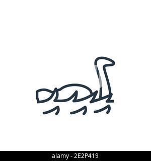 Loch Ness Monster Umriss Vektor-Symbol. Dünne Linie schwarz loch Ness Monster Icon, flache Vektor einfache Element Illustration aus editierbaren Märchen concep Stock Vektor