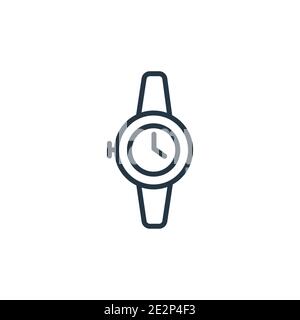 Vektorsymbol für den Umriss der Uhr. Dünne Linie schwarz Uhr Symbol, flache Vektor einfache Element Illustration aus editierbaren Bildungskonzept isoliert auf weißem Hintergrund Stock Vektor
