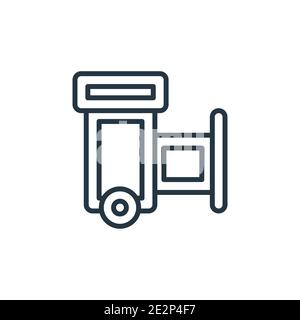 Vektorsymbol für den Umriss des Papierkorbs. Dünne Linie schwarz Papierkorb Verdichter Symbol, flache Vektor einfache Element Illustration von editierbaren elektronischen Geräten CO Stock Vektor