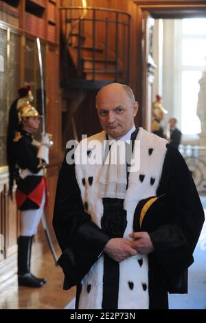 Didier Migaud, der neu ernannte Präsident des Rechnungshofs (Cour des Comptes), wird bei einer Zeremonie seiner Amtseinführung am 11. März 2010 in Paris, Frankreich, abgebildet. Foto von Jacques Witt/Pool/ABACAPRESS.COM Stockfoto