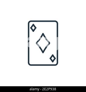 Vektor-Symbol für Ass-Kontur mit Raute. Dünne Linie schwarz Diamant Ass Symbol, flache Vektor einfache Element Illustration aus editierbaren Entertainment-Konzept zu isolieren Stock Vektor