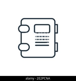 Agenda mit Lesezeichen Umriss Vektor-Symbol. Dünne Linie schwarze Agenda mit Lesezeichen-Symbol, flache Vektor einfache Element Illustration von editierbaren Bildung Stock Vektor