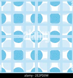 Strukturierter Geometrischer Retro Quadratischer Polka Dot Nahtloser Vektor-Wiederholungshintergrund. Geometrisches 3D-Design. Nahaufnahme, Alles Wiederholen. Inneneinrichtung, Inneneinrichtung, Inneneinrichtung. Vektor EPS 10 Kachel. Stock Vektor