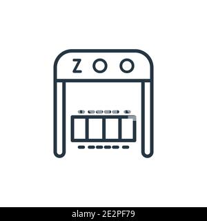 Symbol für den Zoo-Umriss. Dünne Linie schwarz Zoo-Symbol, flache Vektor einfache Element Illustration aus editierbaren Unterhaltung und Arcade-Konzept isoliert str Stock Vektor