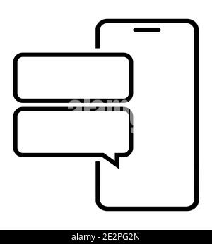 Smartphone-Symbol mit eingehenden und ausgehenden Nachrichten. Text- und Sprachnachrichten. Online-Chat. Vektor auf weißem Hintergrund Stock Vektor