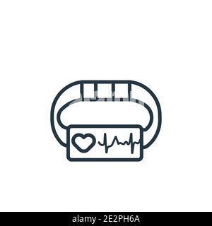 Vektorsymbol für den Umriss des Aktivitätstrackers. Dünne Linie schwarz Aktivität Tracker Symbol, flache Vektor einfache Element Illustration von editierbaren elektronischen Geräten Stock Vektor