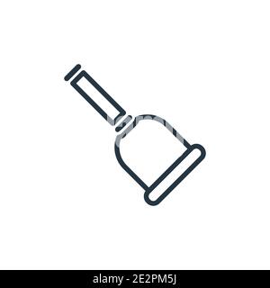 Vektorsymbol für den Glockenumriss der Hand. Dünne Linie schwarze Hand Glocke Symbol, flache Vektor einfache Element Illustration aus editierbaren Bildungskonzept isolierte Schlaganfall Stock Vektor