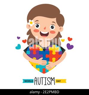 Konzeptzeichnung des Autismus-Bewusstseins Stock Vektor