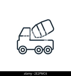 Konturenvektor-Symbol für Betonmischer. Dünne Linie schwarz Beton Mischer Symbol, flache Vektor einfache Element Illustration von editierbaren Konstruktionskonzept ist Stock Vektor