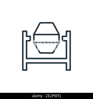 Vektorsymbol für den Umriss von Zementmischern. Dünne Linie schwarze Zementmischer Symbol, flache Vektor einfache Element Illustration aus editierbaren Konstruktionskonzept isol Stock Vektor