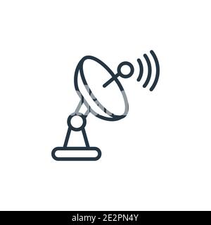 Vektorsymbol für Satellitenschüssel. Dünne Linie schwarz Satellitenschüssel Symbol, flache Vektor einfache Element Illustration von editierbaren Kommunikationskonzept i Stock Vektor