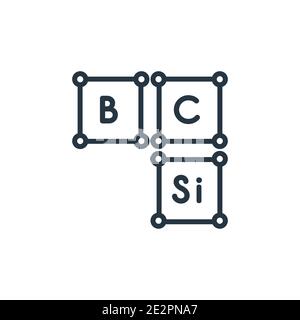 Symbol für den Umriss des Periodensystems. Dünne Linie schwarz Periodensystem Symbol, flache Vektor einfache Element Illustration von editierbaren Bildungskonzept isola Stock Vektor
