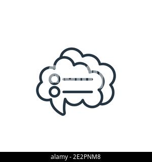 Vektorsymbol für Sprachwolke. Dünne Linie schwarze Sprachwolke Symbol, flache Vektor einfache Element Illustration von editierbaren Kommunikation Konzept isol Stock Vektor