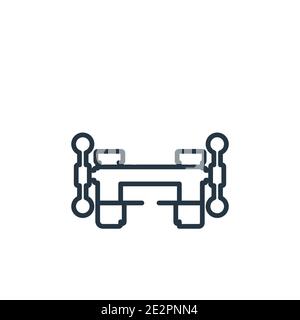 Vektorsymbol für den Vice-Umriss. Dünne Linie schwarzes Schraubstock Symbol, flache Vektor einfache Element Illustration von editierbaren Konstruktionskonzept isoliert auf weißem Rücken Stock Vektor