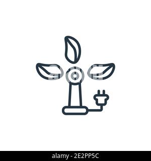 Green energy source outline vector icon. Thin line black green energy source icon, flat vector simple element illustration from editable ecology conce Stock Vektor