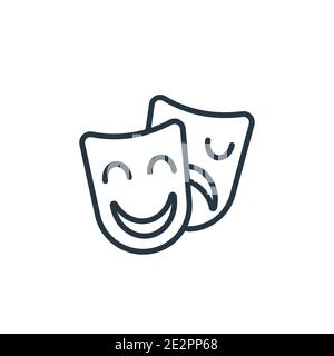 Vektorsymbol für Theaterumrisse. Dünne Linie schwarz Theater Symbol, flache Vektor einfache Element Illustration von editierbaren Graduierung und Bildung Konzept isol Stock Vektor