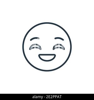 Happy Emoji Umriss Vektor-Symbol. Dünne Linie schwarz glücklich Emoji-Symbol, flache Vektor einfache Element Illustration von editierbaren Emoji Konzept isoliert auf whi Stock Vektor
