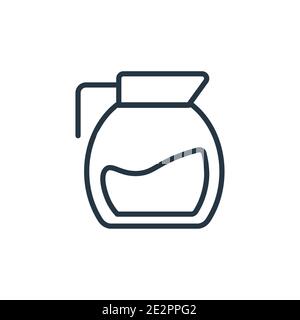 Vektorsymbol für den Umriss der Wasserkanne. Dünne Linie schwarz Wasserkrug Symbol, flache Vektor einfache Element Illustration von editierbaren Getränken Konzept isoliert Strich auf Stock Vektor