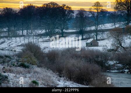 Westford Shiel am schottischen Ufer des River Tweed In Ladykirk an der anglo-schottischen Grenze Stockfoto