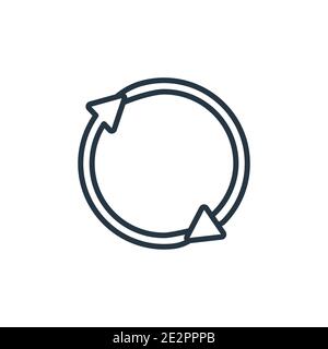 Symbol für Umrissvektor für Recycling-Pfeile. Dünne Linie schwarz recyceln Pfeile Symbol, flache Vektor einfache Element Illustration aus editierbaren Ökologie Konzept zu isolieren Stock Vektor