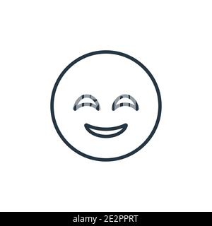 Erröten Emoji Umriss Vektor-Symbol. Dünne Linie schwarz erröten Emoji-Symbol, flache Vektor einfache Element Illustration aus editierbaren Emoji Konzept isoliert Stock Vektor