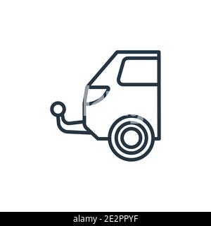 Vektorsymbol für die Umrisslinie des Autofahrzeugs. Dünne Linie schwarz Auto Anhängerkupplung Symbol, flache Vektor einfache Element Illustration aus editierbaren Autoteile Konzept isoliert auf w Stock Vektor