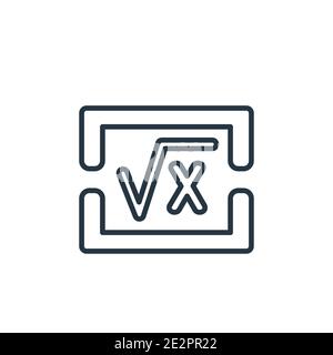 Quadratwurzel im Vektorsymbol für Klassenumrisse. Dünne Linie schwarze Quadratwurzel in Klasse Symbol, flache Vektor einfache Element Illustration von editierbaren Bildung c Stock Vektor