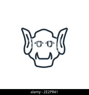 Symbol für den Trolloutline-Vektor. Dünne Linie schwarz Troll Symbol, flache Vektor einfache Element Illustration aus editierbaren Märchen Konzept isoliert auf weißem Rücken Stock Vektor