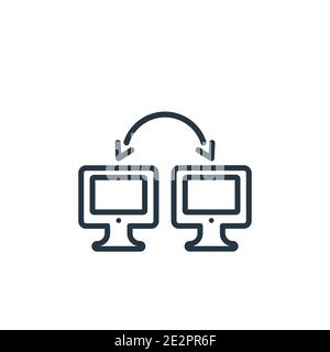 Symbol für Computer- und Netzwerkkonturendarstellung. Dünne Linie schwarzen Computer und Netzwerk-Symbol, flache Vektor einfache Element Illustration von editierbaren Bildung c Stock Vektor