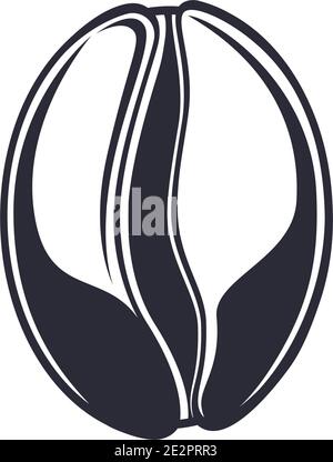 Einfaches Kaffeebohnensymbol auf weißem Hintergrund isoliert. Stock Vektor