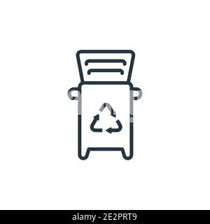 Vektorsymbol für den Umriss des Papierkorbs. Dünne Linie schwarz Papierkorb Verdichter Symbol, flache Vektor einfache Element Illustration von editierbaren elektronischen Geräten CO Stock Vektor