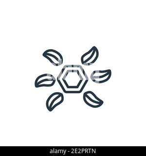 Vektorsymbol für eco-Zellen. Dünne Linie schwarz eco cell Symbol, flache Vektor einfache Element Illustration aus editierbaren Ökologie Konzept isoliert Schlaganfall auf Stock Vektor