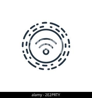 Symbol für drahtlose Umrissvektoren. Dünne Linie schwarz Wireless-Symbol, flache Vektor einfache Element Illustration aus editierbaren digitalen Wirtschaft Konzept isoliert st Stock Vektor