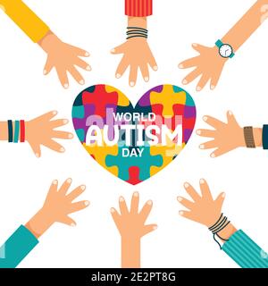 Konzeptzeichnung des Autismus-Bewusstseins Stock Vektor