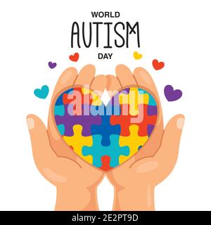 Konzeptzeichnung des Autismus-Bewusstseins Stock Vektor