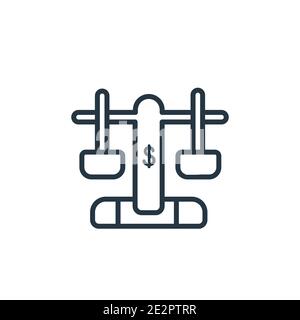 Symbol für den Vektor für die Balance-Kontur. Dünne Linie Black Balance Symbol, flache Vektor einfache Element Illustration aus editierbaren digitalen Wirtschaft Konzept isoliert stro Stock Vektor