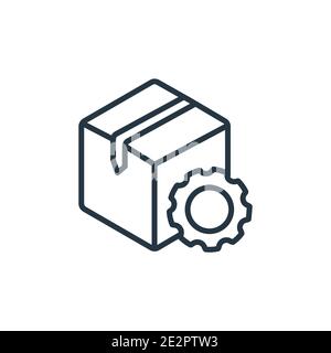 Vektorsymbol für die Gliederung der Lieferkette. Dünne Linie schwarzes Supply Chain Symbol, flache Vektor einfache Element Illustration von editierbaren Lieferung und Logistik Konz Stock Vektor