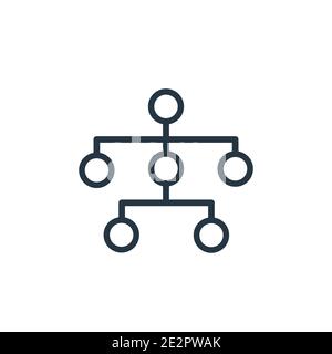 Symbol für den Vektorkonturenverlauf des Flussdiagramms. Dünne Linie schwarzes Flussdiagramm-Symbol, flacher Vektor einfache Elementdarstellung aus editierbarem Analysekonzept isoliert auf w Stock Vektor