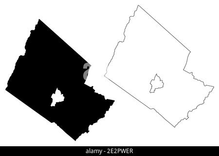 Rockingham County, Commonwealth of Virginia (US County, Vereinigte Staaten von Amerika, USA, USA, US) Kartenvektordarstellung, Scribble Skizze Rockingham Stock Vektor