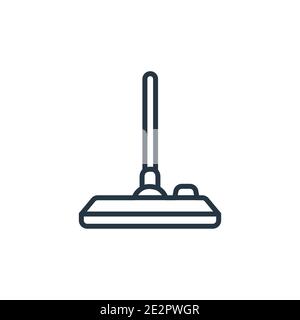 Vektorsymbol für Kontur des Wischvakuumwerkzeugs. Dünne Linie schwarz wischen Vakuum-Tool Symbol, flache Vektor einfache Element Illustration von editierbaren Reinigung concep Stock Vektor