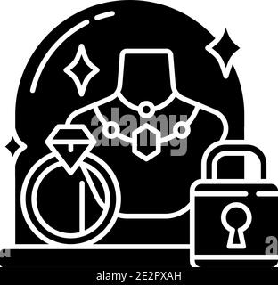 Schwarzes Glyphensymbol für die Sicherheit der Zahlungsversprechen Stock Vektor