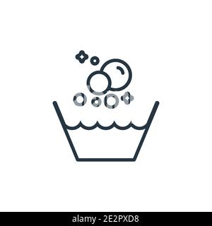 Vektorsymbol „Kontur einweichen“. Dünne Linie schwarz Soak Symbol, flache Vektor einfache Element Illustration von editierbaren Reinigungskonzept isoliert auf weißem Hintergrund Stock Vektor